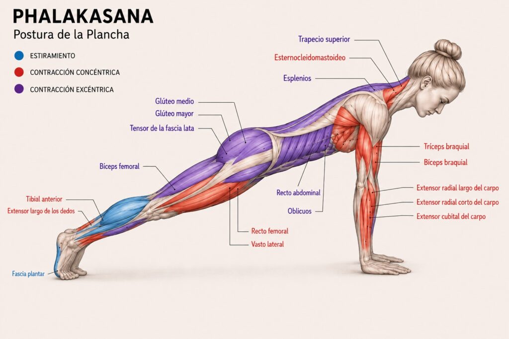 postura de la tabla en yoga
